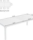 Mesa de comedor para 6-8 personas, mesa de comedor rectangular de cocina de 78