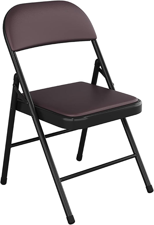 Silla plegable con asiento acolchado de piel sintética, silla plegable...