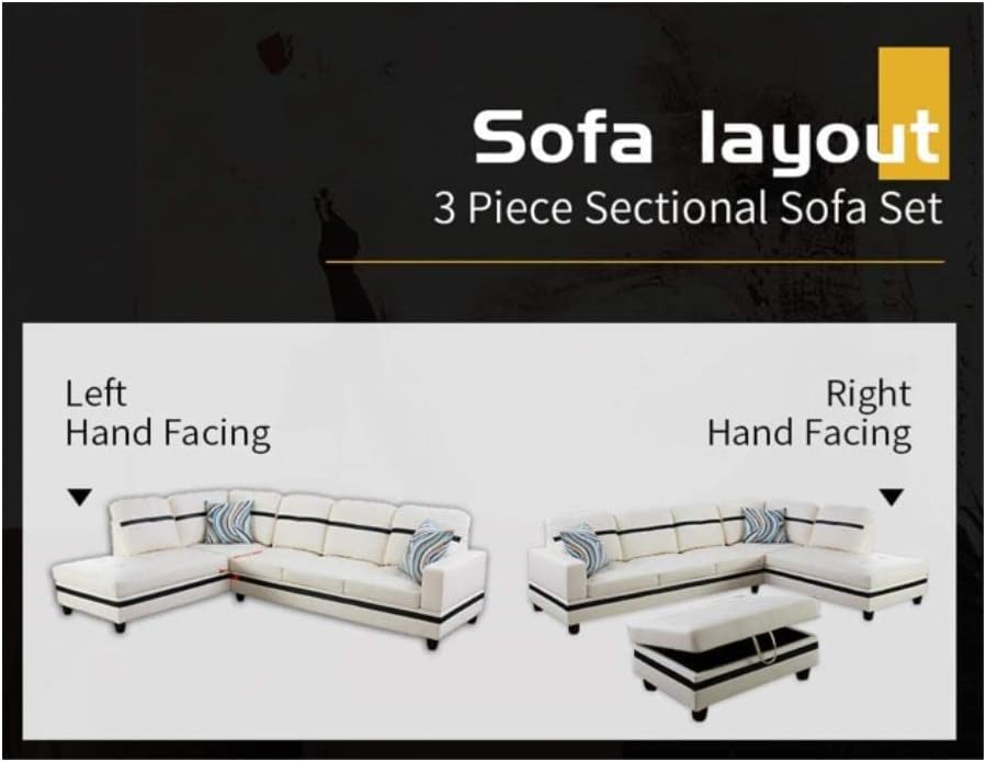 Golden Coast Furniture - Juego de sofá seccional en forma de L, juego de sofá...