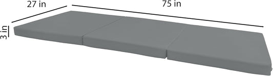 Colchón tríptico gris, Shikibuton, para cama, de 3 pulgadas de alto x 27...