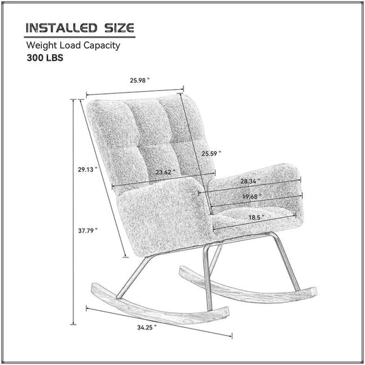 Mecedora para guardería, moderna mecedora ergonómica con respaldo, silla