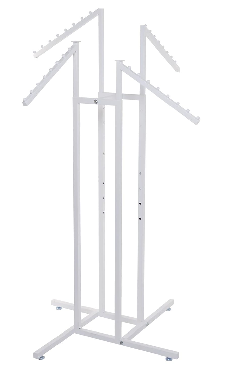 SSWBasics Perchero blanco de 4 vías con brazos inclinados - Perchero resistente...