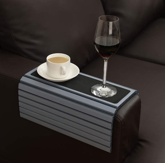 GEHE Mesa de brazo para sofá, bandeja de sofá flexibleplegable, mesa de brazo...