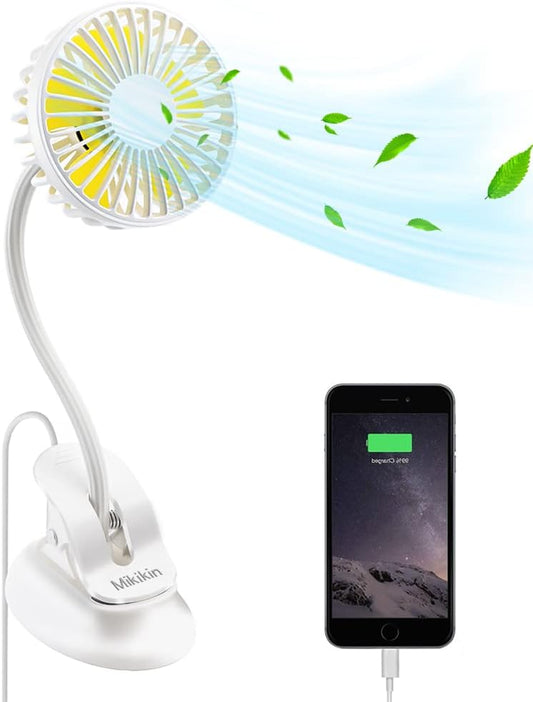 Ventilador pequeño con clip, ventilador portátil con batería USB, ventilador...