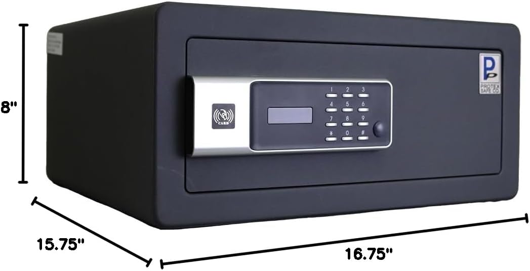 Protex H4-2043ZH-BLACK - Caja fuerte personal con apertura de 3 vías Llave de...