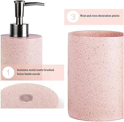 Dispensador de jabón de moda, juego de accesorios de baño de 4 piezas, juego de...