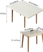 Mesa de comedor plegable de madera multifuncional de 47 pulgadas con patas de