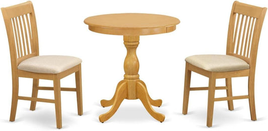 Eden Juego moderno de 3 piezas que contiene una mesa redonda de madera con