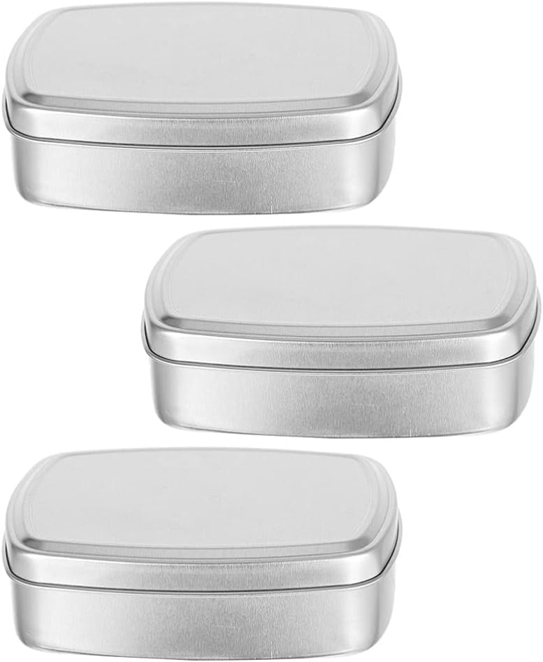 3 piezas de soporte de jabón de viaje de aluminio, caja de lata vacía a prueba...
