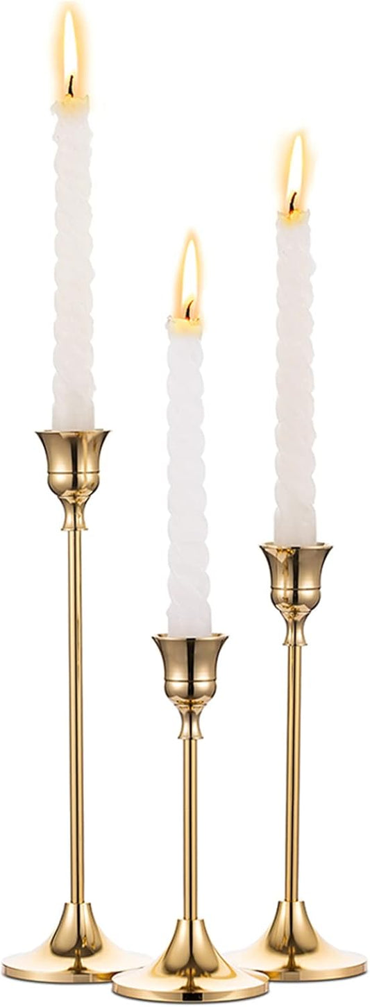 Candelabros Nuptio de latón dorado para cirios, candelabro para boda, mesa de...