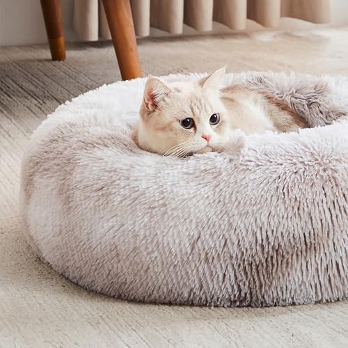 WESTERN HOME WH Cama calmante para perros y gatos, cama redonda suave y...