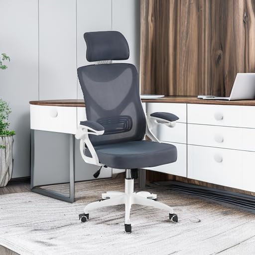 Yaheetech Silla de oficina ergonómica de malla, silla de escritorio con...