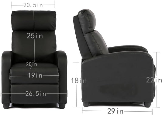 BestMassage - Silla reclinable para sala de estar, sofá reclinable, con...