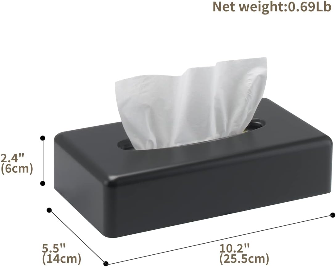 Funda para caja de pañuelos, dispensador rectangular negro montado en la pared,...