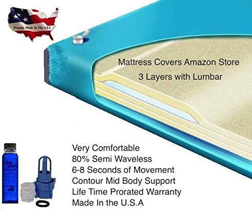 Colchón de cama de agua súper individual 80% semi sin ondas con lumbar