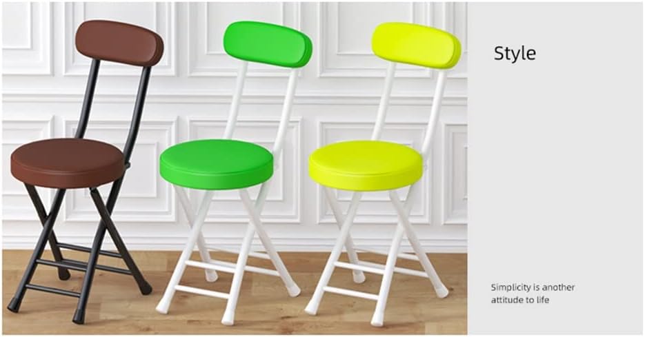 Taburete de bar plegable con respaldo, silla plegable, taburete de cocina con...