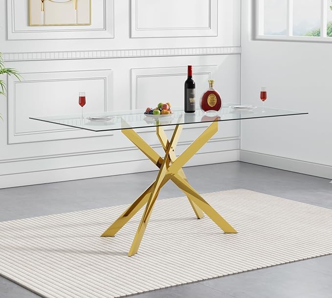 Mesa de comedor moderna de 51 pulgadas para 4, mesa de comedor de cocina de