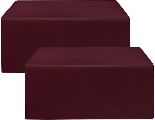 HolidayIdeas Manteles de color burdeos ajustables de 72 x 30 pulgadas, paquete...