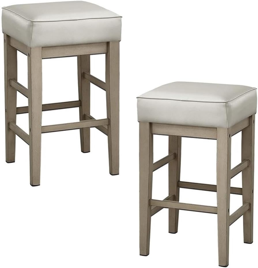 Lexicon Wrigley Taburete de altura de mostrador (juego de 2), 26" SH, blanco