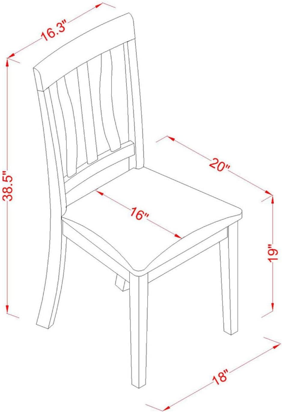 East West Furniture ANC-OAK-LC - Sillas de comedor antiguas para cocina, sillas...