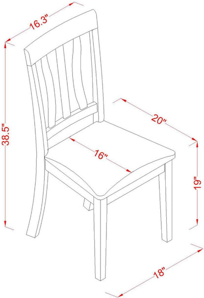 East West Furniture ANC-OAK-LC - Sillas de comedor antiguas para cocina, sillas...