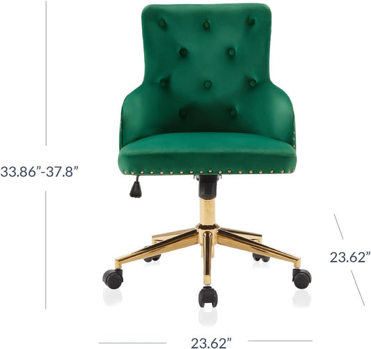 BELLEZE Belden - Silla de escritorio moderna de terciopelo para oficina en casa...