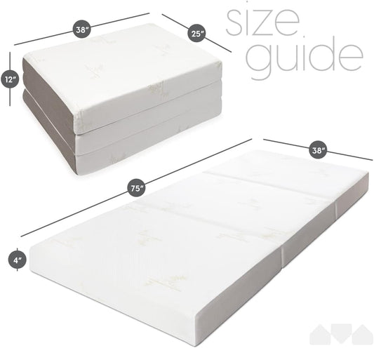Colchón plegable en tres partes con funda lavable (Twin)