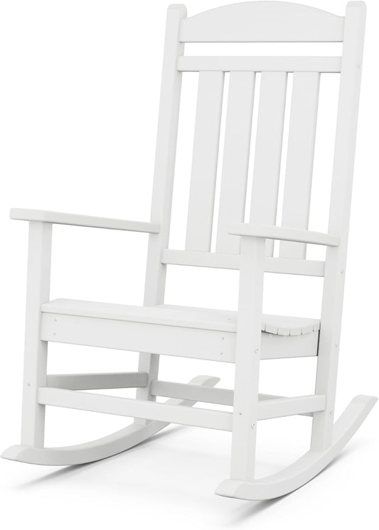 POLYWOOD - Silla mecedora presidencial, para exteriores, color blanco, R100WH