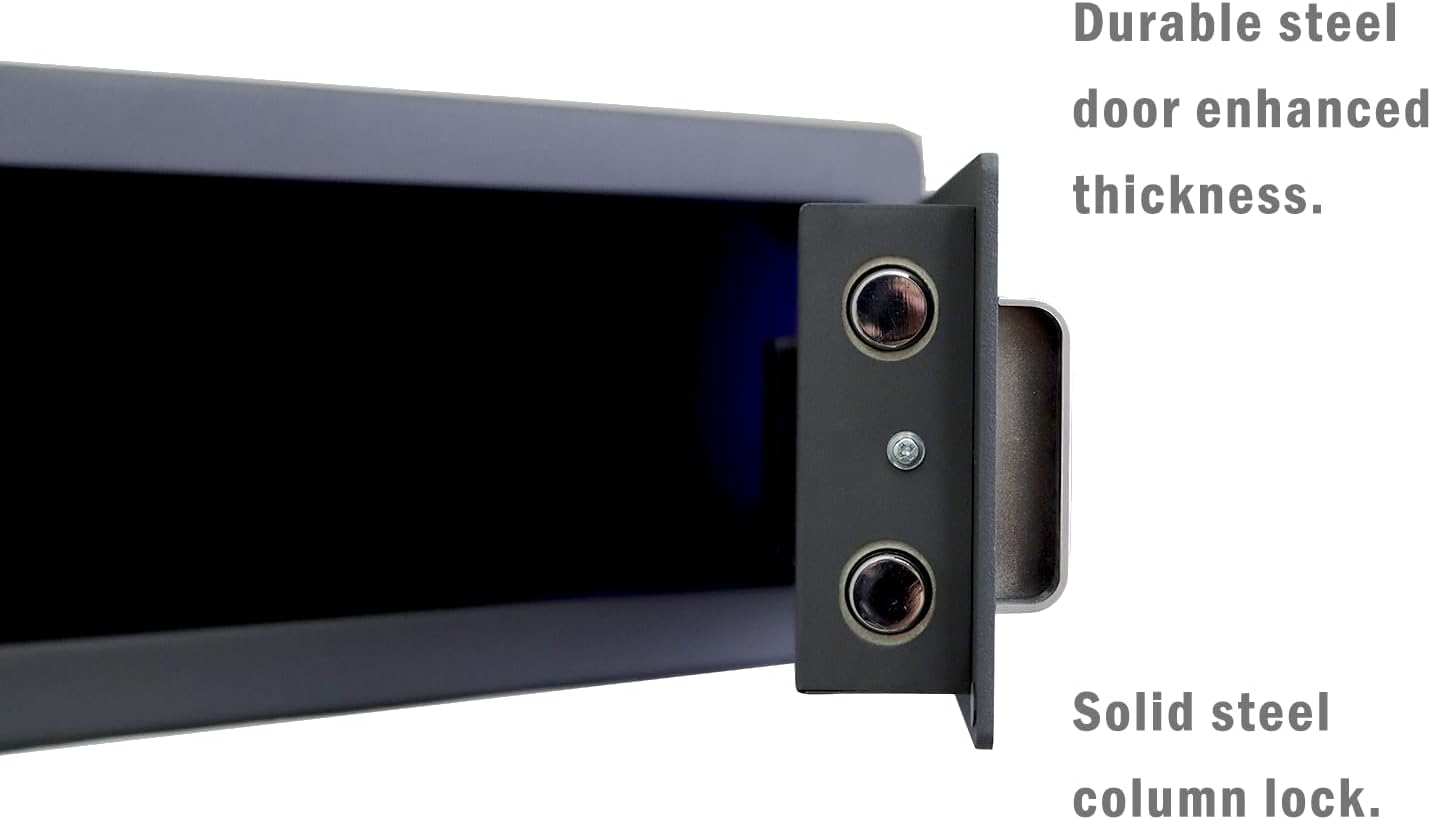 Protex H4-2043ZH-BLACK - Caja fuerte personal con apertura de 3 vías Llave de...