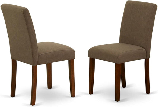 East West Furniture Parson Juego de 2 sillas acolchadas de tela de lino para