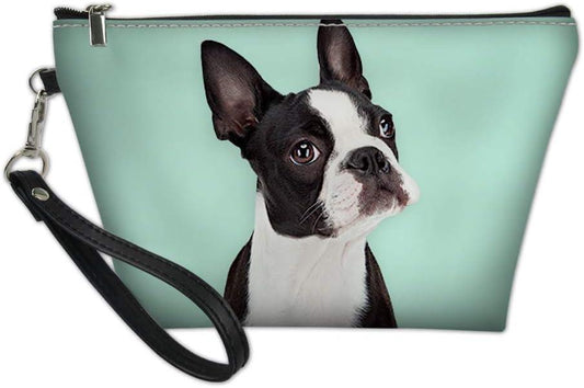 AFPANQZ Boston Terrier Bolsa de maquillaje con cremallera Bolsa de cosméticos