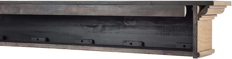 MANTELSDIRECT Estante de madera flotante de 60 pulgadas con chimenea en ceniza...