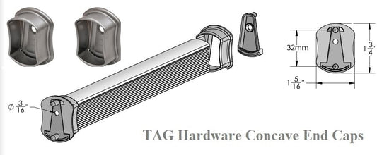 TAG Hardware - 1 par de bridas de soporte de extremo cóncavo para armario...