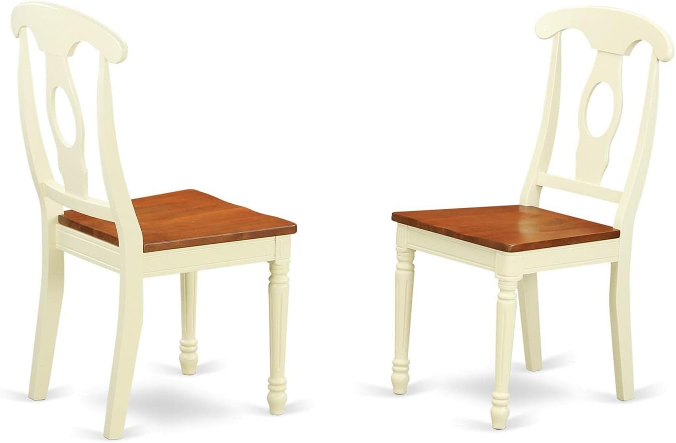 East West Furniture KEC-WHI-W Kenley - Sillas de comedor de cocina, sillas de...