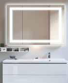 Amorho - Espejo de pared para tocador de baño, de 40x32 pulgadas, con luz LED...