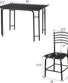 Juego de mesa de comedor de 5 piezas, juego de mesa rectangular negra y sillas