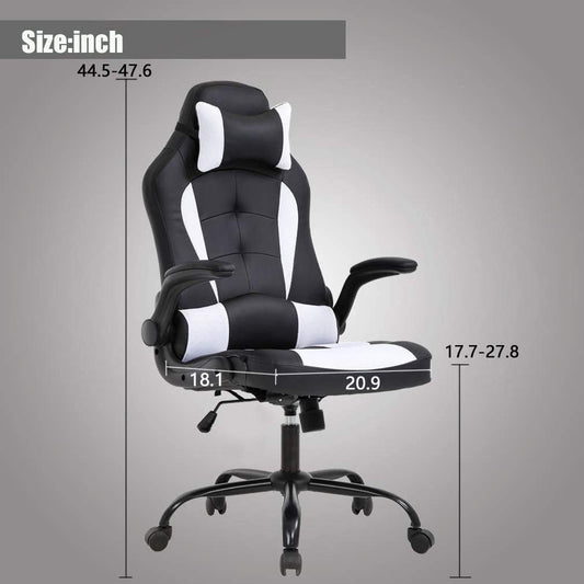 Silla para PC y jugar videojuegos con estilo de carreras. Silla ejecutiva de...