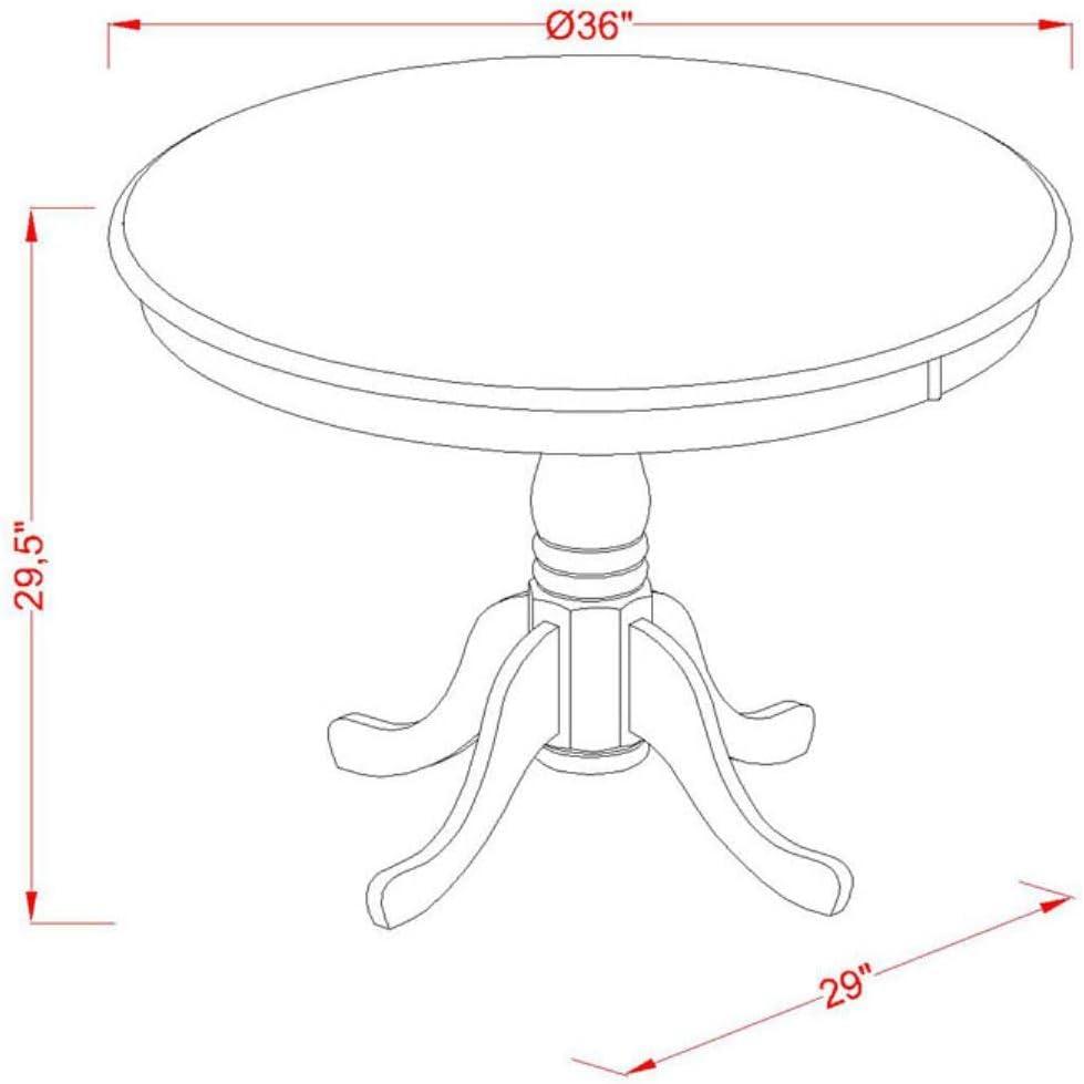 ANBO3-LWH-W Juego de cocina antiguo de 3 piezas contiene una mesa de comedor