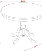 ANBO3-LWH-W Juego de cocina antiguo de 3 piezas contiene una mesa de comedor