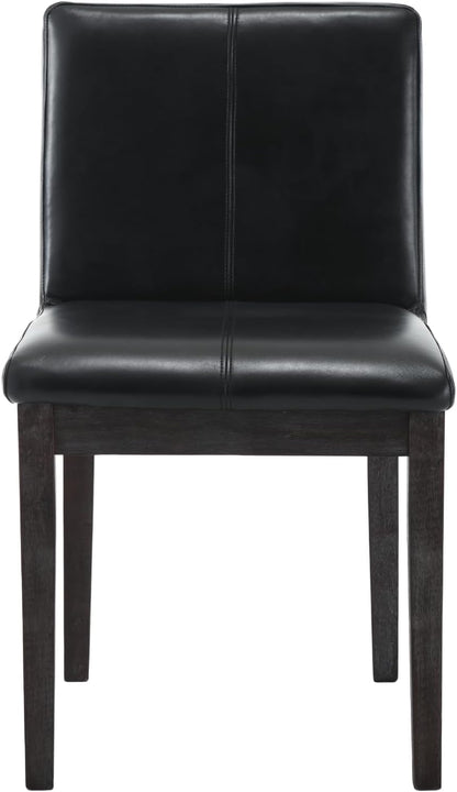 Sillas Parsons de comedor de madera con respaldo rectangular, estilo moderno de