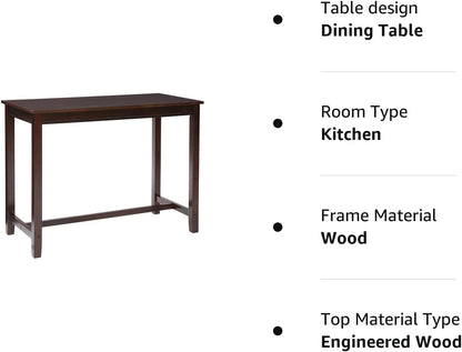Mesa Claridge de 42 pulgadas de altura de barra Espresso