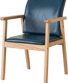 Silla de comedor, altura de sentado, sillón de 18.9 in, cojín de cuero de cera