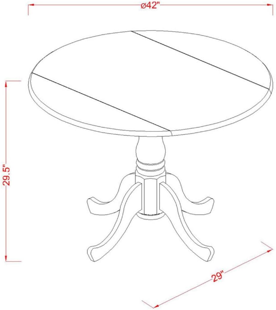 El juego de cocina Dublin de 3 piezas contiene una mesa redonda de comedor con