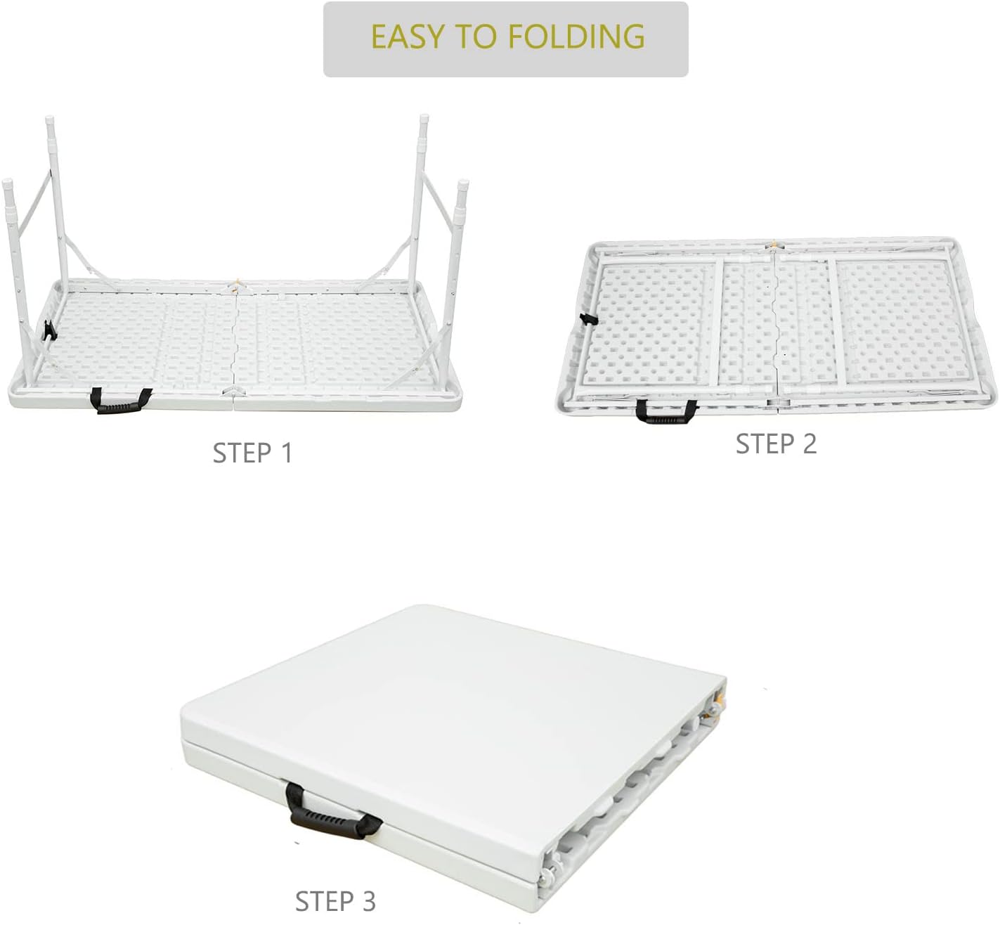 Mesa plegable de plástico portátil de 4 pies6 pies8 pies, mesa de comedor de...