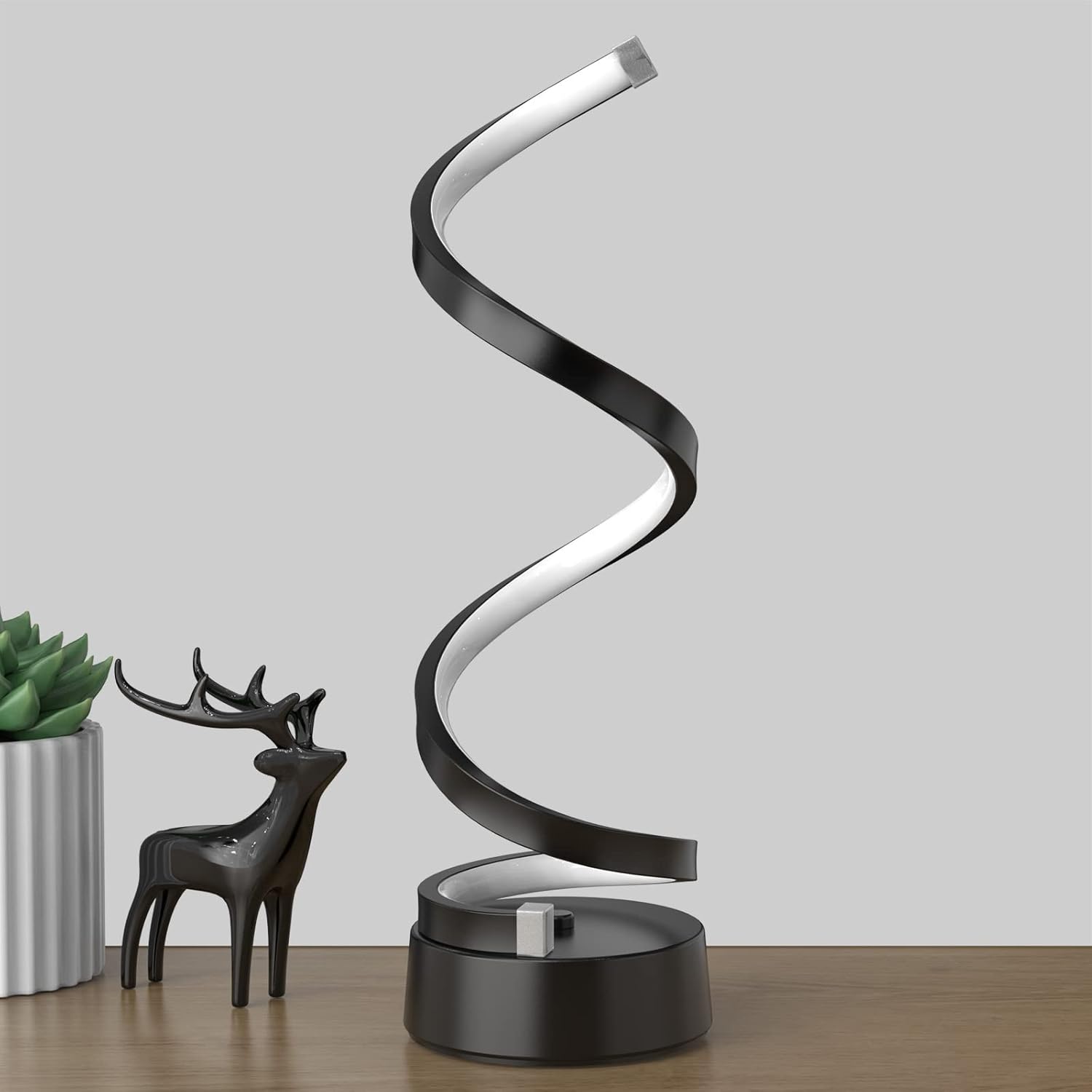Lámpara LED Circular Y En Espiral Para Mesa O Escritorio, Diseño Minimalista Creativo Y Contemporáneo