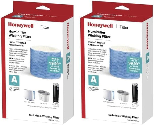 Honeywell Filtro absorbente de repuesto A, paquete de 2, blanco