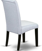 BAP1T05 Parsons Juego de 2 sillas acolchadas de tela de lino gris para comedor,