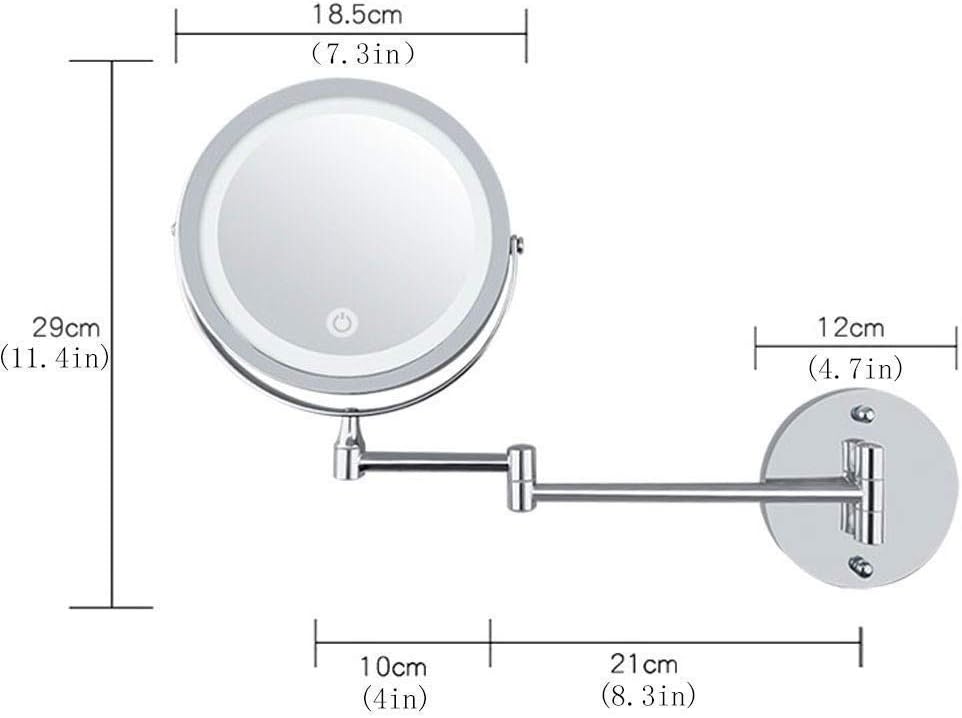 Espejo de maquillaje con iluminación LED, espejo cosmético de aumento 10X,...