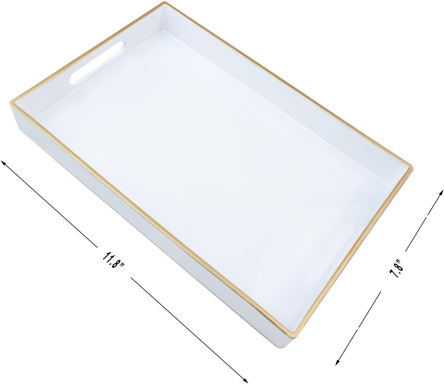 Spsyrine Bandeja de tocador de baño blanca con asas para tocador, encimera,...