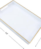 Spsyrine Bandeja de tocador de baño blanca con asas para tocador, encimera,...